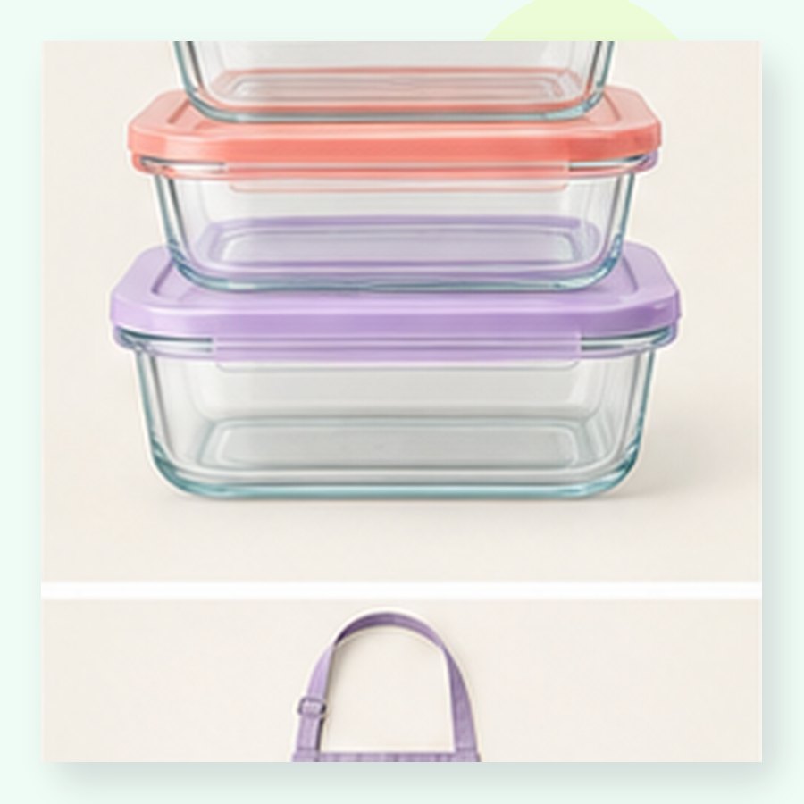 Kiwi Glass Meal Prep Set