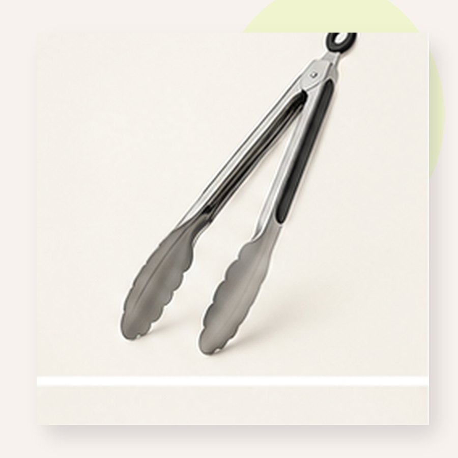 Olive Stainless Tongs