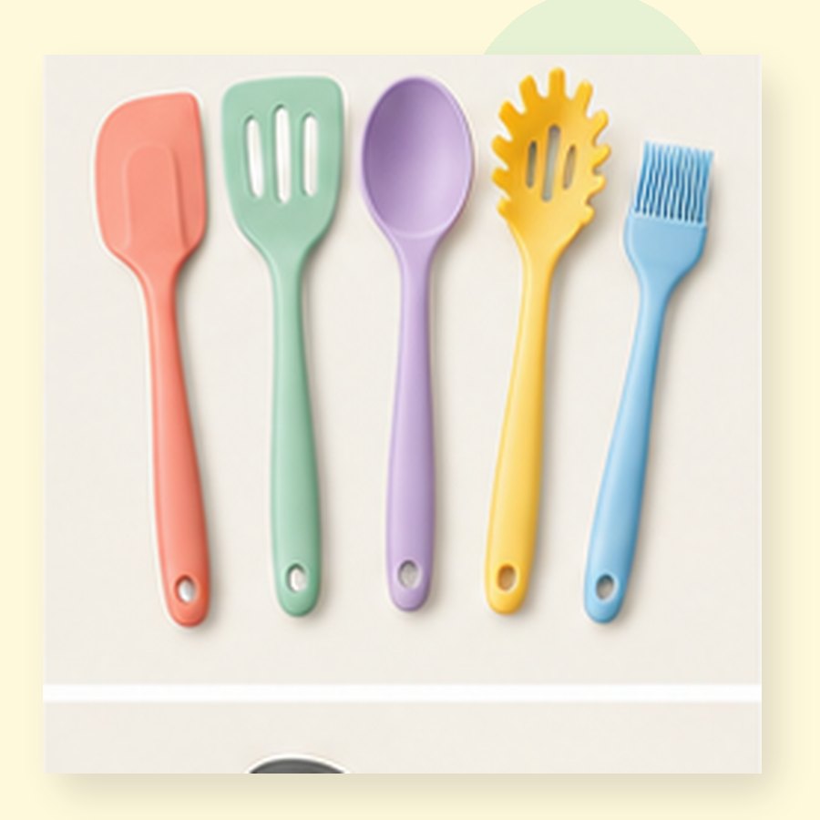 Peach Silicone Utensil Set