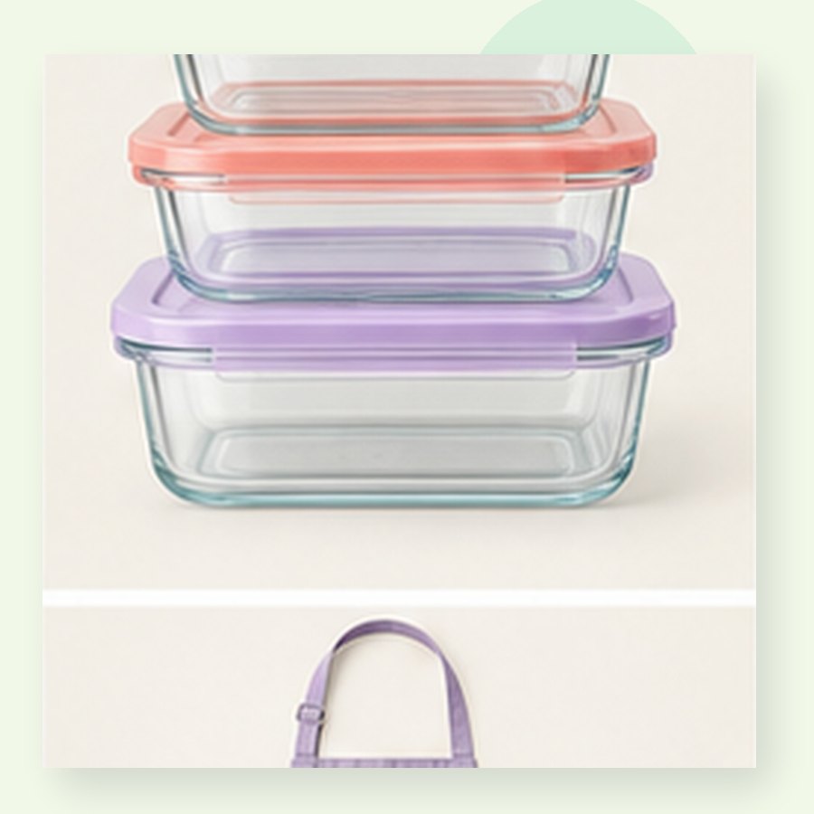 Peach Glass Meal Prep Set