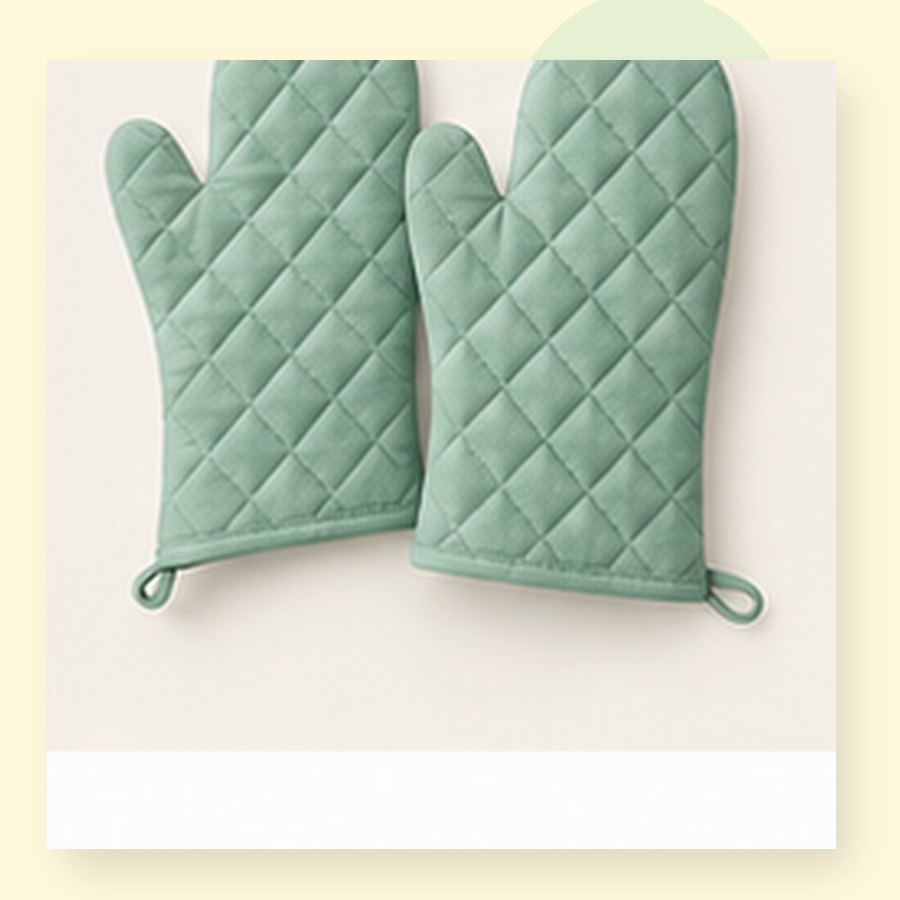 Peach Oven Mitt Pair