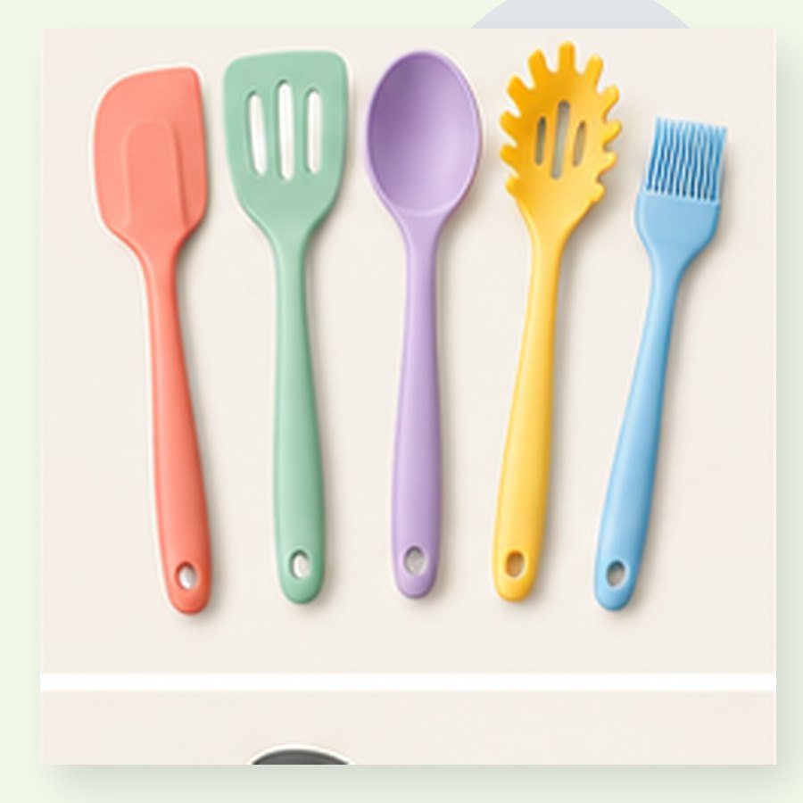 Rose Silicone Utensil Set