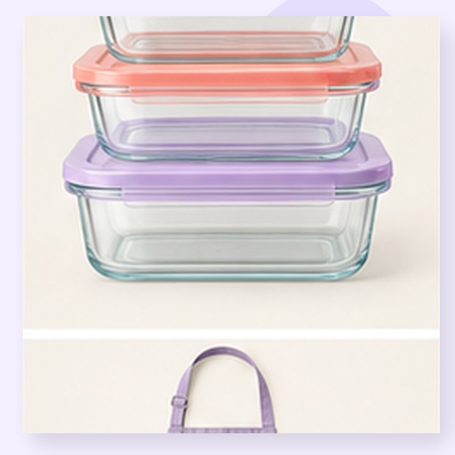 Rose Glass Meal Prep Set