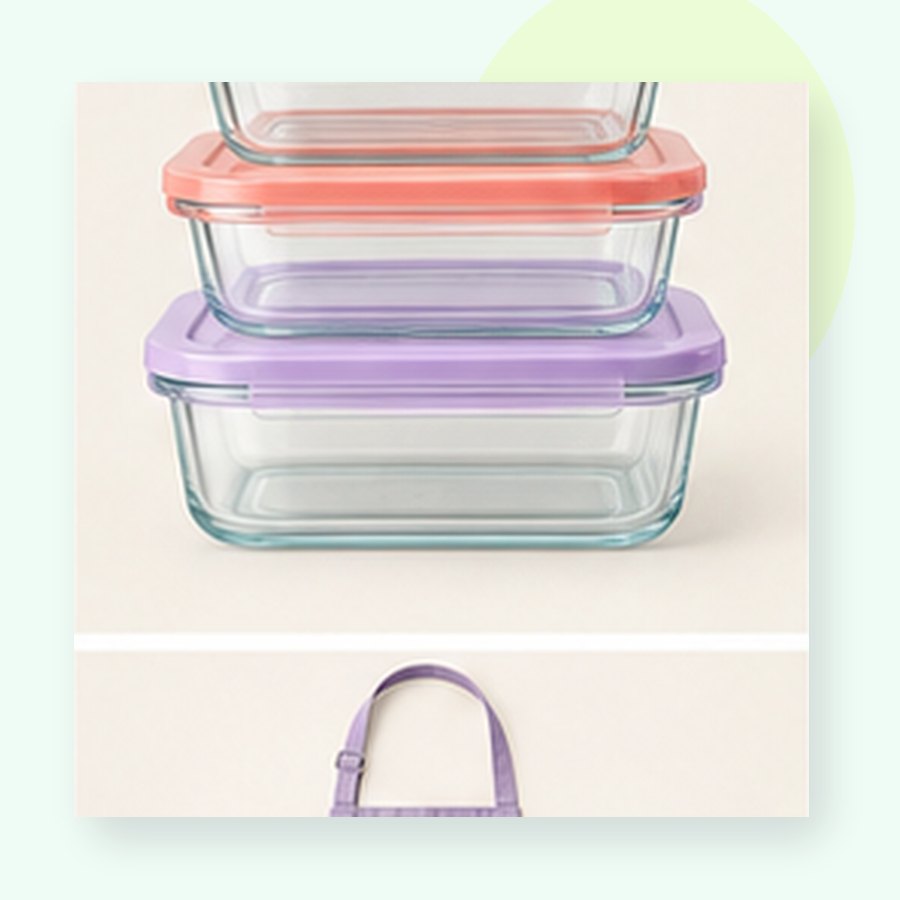 Sage Glass Meal Prep Set