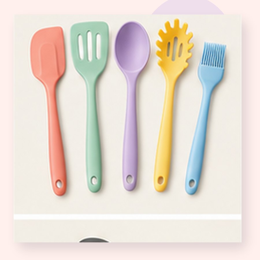 Violet Silicone Utensil Set