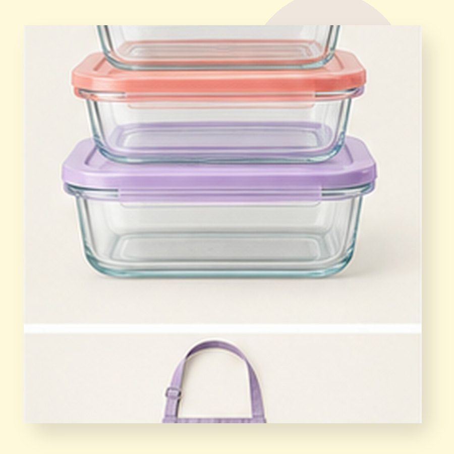 Violet Glass Meal Prep Set