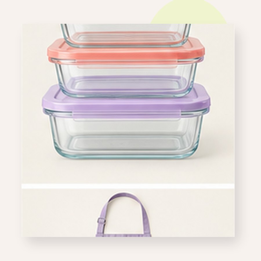 Flora Glass Meal Prep Set