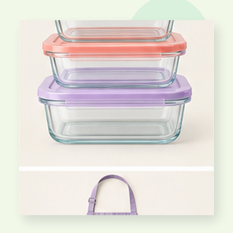 Groove Glass Meal Prep Set